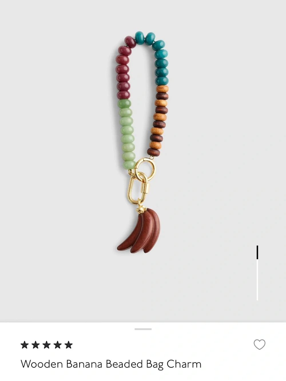 Madewell - NWT - Wooden Banana Beaded Bag Charm